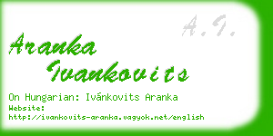 aranka ivankovits business card