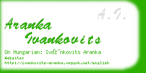 aranka ivankovits business card